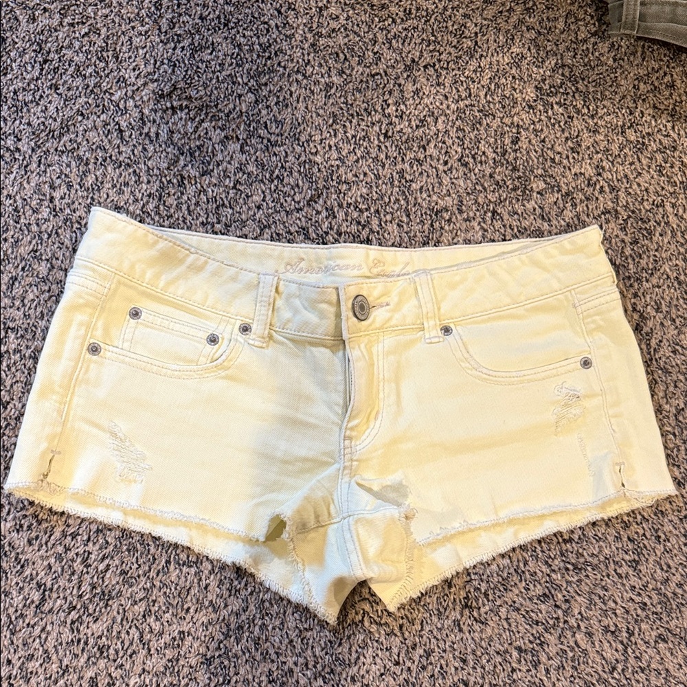American Eagle Outfitters Light Yellow Jean Shorts